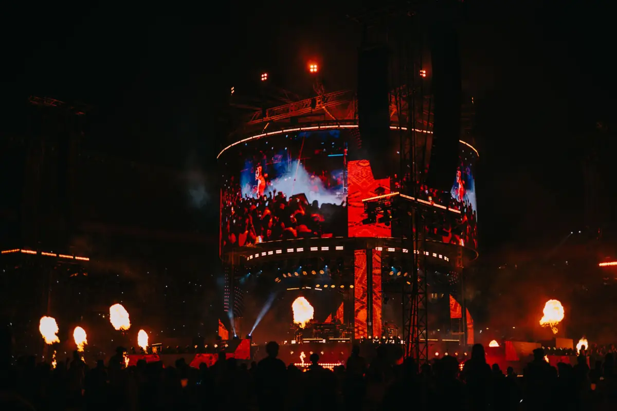 FNB Stadium with pyrotechnics during the last Scorpion Kings Live show